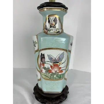 Pair of Vintage Chinese Porcelain Chinoiserie Lamps