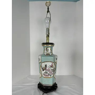 Pair of Vintage Chinese Porcelain Chinoiserie Lamps