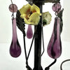 Pair of Vintage Table Lamps with Amethyst Drops and Czech Bead Covers