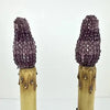 Pair of Vintage Table Lamps with Amethyst Drops and Czech Bead Covers