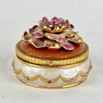 Retired Joan Rivers Floral Brooch and Trinket Box