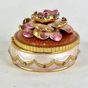 Retired Joan Rivers Floral Brooch and Trinket Box