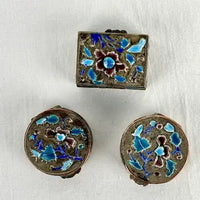 Set of Three Chinese Miniature Enameled Pill Boxes