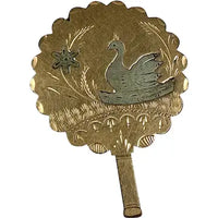 Silver and Gold Filled Engraved Swan Mourning Brooch