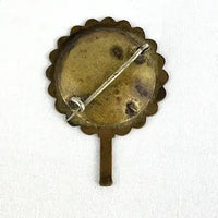 Silver and Gold Filled Engraved Swan Mourning Brooch