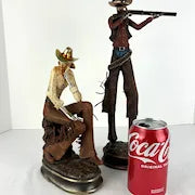 Unique Pair of Vintage Cowboy Sculptures