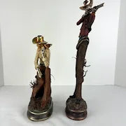 Unique Pair of Vintage Cowboy Sculptures