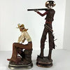 Unique Pair of Vintage Cowboy Sculptures