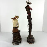 Unique Pair of Vintage Cowboy Sculptures
