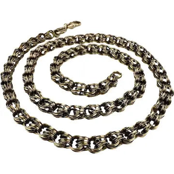 Victorian 10k Rose Gold Chunky Link Chain Necklace 20”