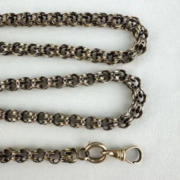 Victorian 10k Rose Gold Chunky Link Chain Necklace 20”