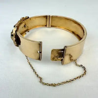 Victorian 14k Gold & Diamond Hinged Bracelet