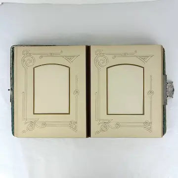Victorian Blue Velvet Photo Album - Empty
