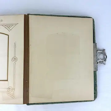 Victorian Blue Velvet Photo Album - Empty
