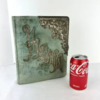 Victorian Blue Velvet Photo Album - Empty