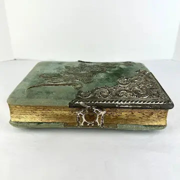 Victorian Blue Velvet Photo Album - Empty