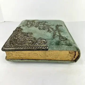 Victorian Blue Velvet Photo Album - Empty