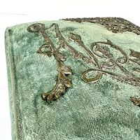 Victorian Blue Velvet Photo Album - Empty
