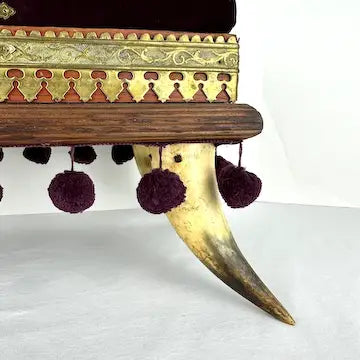 Victorian Bovine Horn Sewing Box Foot Stool
