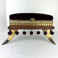 Victorian Bovine Horn Sewing Box Foot Stool
