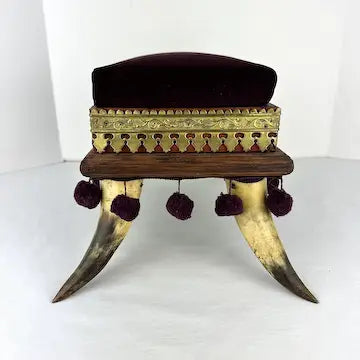Victorian Bovine Horn Sewing Box Foot Stool