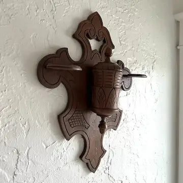 Victorian Carved Oak Wall Mount Humidor