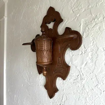 Victorian Carved Oak Wall Mount Humidor