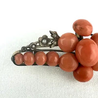 Victorian Coral and Seed Pearl Brooch
