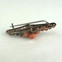 Victorian Coral and Seed Pearl Brooch