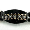 Victorian French Jet Mourning Bar Brooch with Seed Pearls