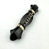 Victorian French Jet Mourning Bar Brooch with Seed Pearls