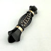Victorian French Jet Mourning Bar Brooch with Seed Pearls