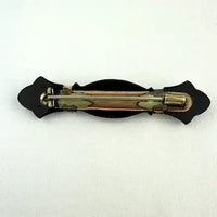 Victorian French Jet Mourning Bar Brooch with Seed Pearls