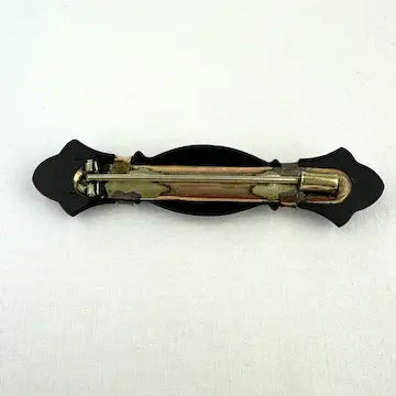 Victorian French Jet Mourning Bar Brooch with Seed Pearls