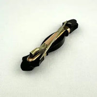 Victorian French Jet Mourning Bar Brooch with Seed Pearls