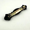 Victorian French Jet Mourning Bar Brooch with Seed Pearls