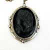 Victorian Revival Cameo Locket Necklace on a Book Chain