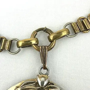 Victorian Revival Cameo Locket Necklace on a Book Chain