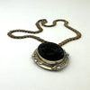 Victorian Revival Cameo Locket Necklace on a Book Chain