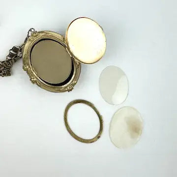 Victorian Revival Cameo Locket Necklace on a Book Chain