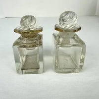 Victorian Wood Marquetry Sewing Vanity Box with 2 Fragrance Bottles
