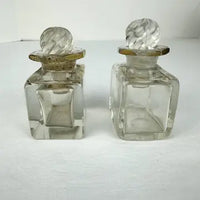 Victorian Wood Marquetry Sewing Vanity Box with 2 Fragrance Bottles