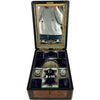 Victorian Wood Marquetry Sewing Vanity Box with 2 Fragrance Bottles