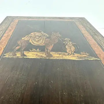 Victorian Wood Marquetry Sewing Vanity Box with 2 Fragrance Bottles