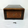 Victorian Wood Marquetry Sewing Vanity Box with 2 Fragrance Bottles