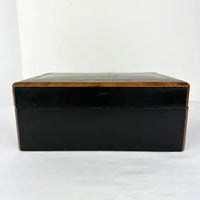 Victorian Wood Marquetry Sewing Vanity Box with 2 Fragrance Bottles