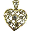 Vintage 10k Gold Diamond Heart Pendant
