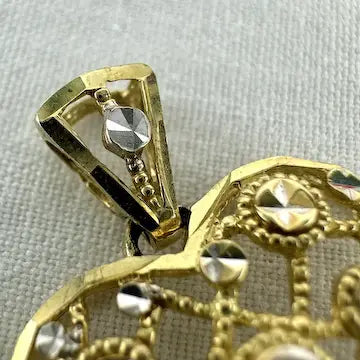 Vintage 10k Gold Diamond Heart Pendant