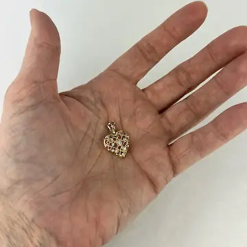 Vintage 10k Gold Diamond Heart Pendant