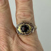 Vintage 10k Gold Filigree Garnet Ring